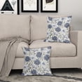 thumbnail image 4 of Blue White Daisy Floral Pillow Covers 18x18 Inch Set of 2,Spring Summer Flowers Decorative Throw Pillow Cases Vintage Cushion Covers Rustic Decoration Gift Farmhouse Sofa Couch Bed Decor, 4 of 6