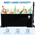 thumbnail image 3 of Dextrus 80 Quart Metal Cooler Cart, Adjustable Handle Swivel Wheels, 3 of 5