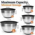 thumbnail image 2 of Juego de 5 bowls para mezclar de acero inoxidable Priority Chef, 2 of 8