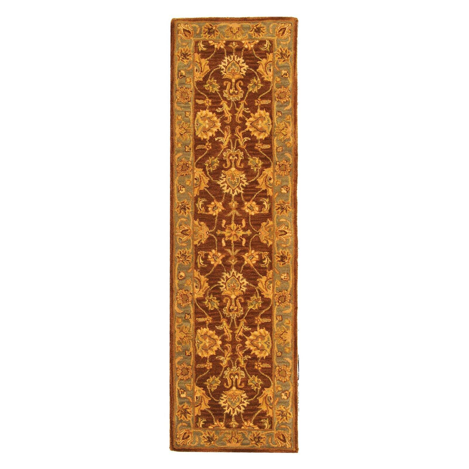 SAFAVIEH Heritage Regis Traditional Wool Area Rug, Brown/Blue, 8' x 8' Round - image 3 of 9