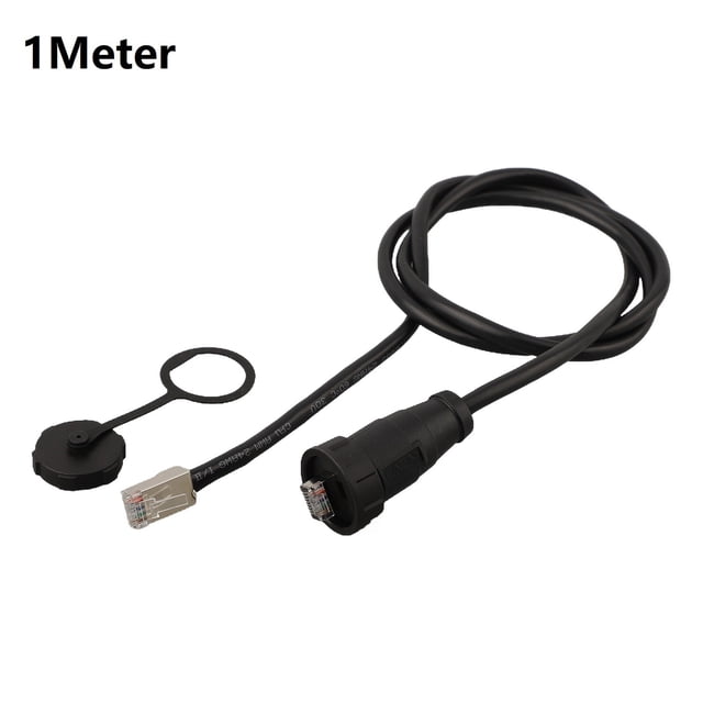 E16 Waterproof Connector Network Switch Coupler Snap-On Straight Molded Maleplug 1Meter