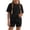 #A01-Black, variant on Abcomgle Short Sets for Girls 10-12 Girls 2 Piece Outfits Solid Ruffle Sleeve Tee Top and Elastic Waist Tight Shorts Cute Casual Girls Shorts Set