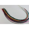 thumbnail image 2 of Sexy Sparkles Mixed Color Genuine Feather Hair Extension Kit 10 Long Multi Genuine Single Feathers + 10 Micro Beads & hook Tool - 7"-11", 2 of 3