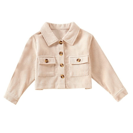 

JDEFEG Toddler Girl Jacket Toddler Child Kids Baby Girls Boys Solid Cardigan Coat Jacket Outer Outfits Clothes Winter Coat Girls Size Cotton Beige 120