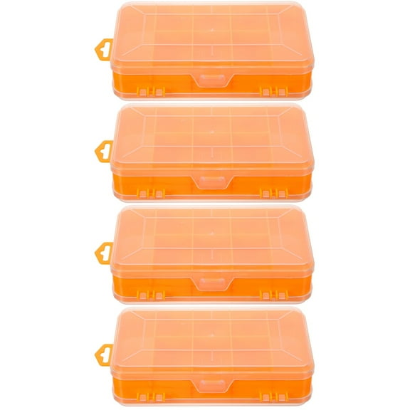 FRCOLOR 4pcs Hardware Organizer Box Plastic Organizer Box Double Sided Compartment Storage Container for Beads