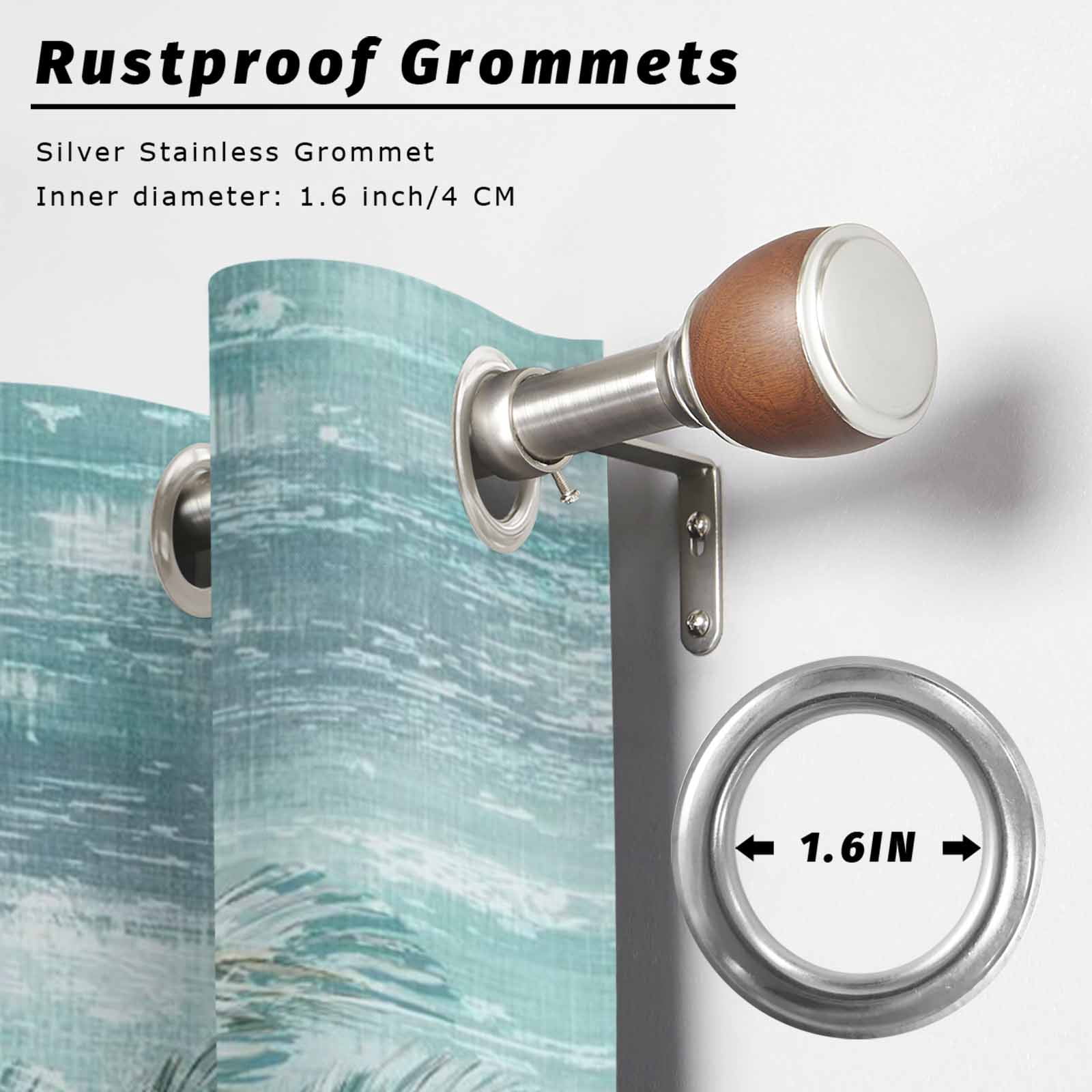 Palm Tree Outdoor Curtains for Patio, Vintage Green Tree Sunshade Privacy Drapes Grommet Waterproof Outside Curtains for Porch/Cabana/Balcony 54"x 108", 1 Panel