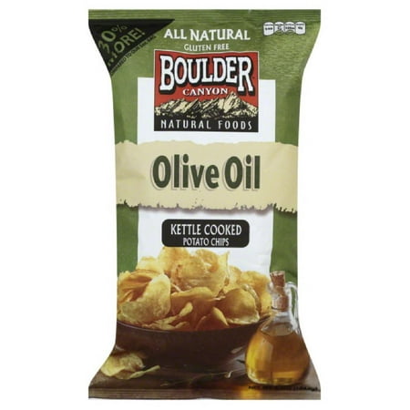 Boulder Canyon Olive Oil Kettle Cooked Potato Chips, 6.5 Oz (Pack of