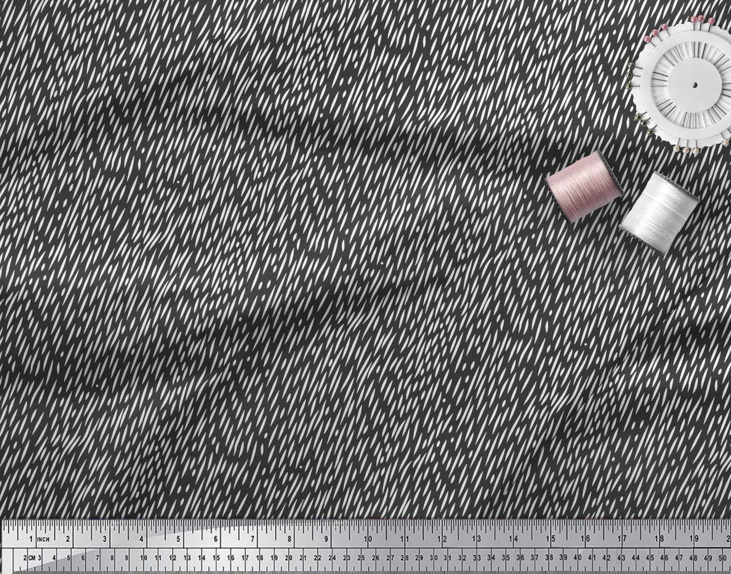 Soimoi Black Heavy Canvas Fabric Brush Stroke Abstract Decor Fabric Printed Yard 58 Inch Wide