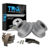 TRQ Rear Brake Pad & Rotor Kit BKA54016 Fits Select 2013-2017 GMC Sierra 3500 HD , 2013-2017 Chevrolet Silverado 3500 HD