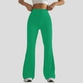 thumbnail image 2 of Gmluru Wide Leg Pants Woman Yoga Pants Green Solid Color Tight Fitting Hip Shaping Flared Loose Casual Pants L, 2 of 7