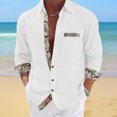 thumbnail image 2 of USNSM Mens Dress Shirts Long Sleeve Button Down Casual Shirts for Men Inner Contrast Formal Business Work Shirt White XL, 2 of 6