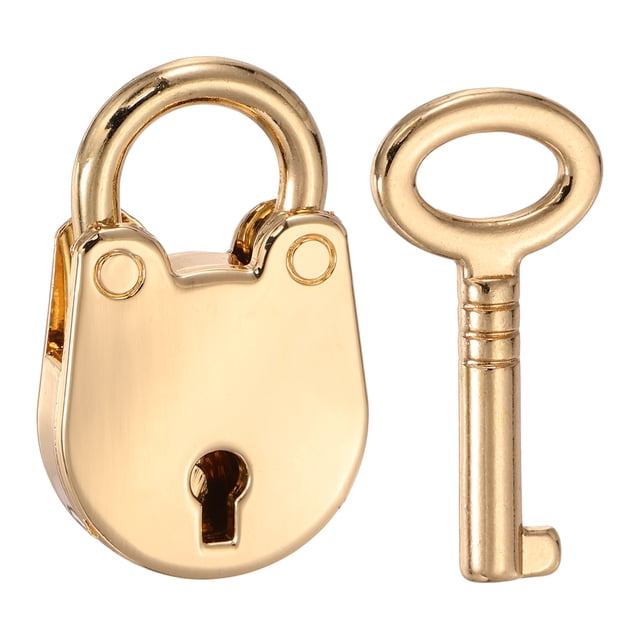Candado Mini Oso Uxcell, Pequeño Candado Decorativo de Metal, Candados Mini con Llaves para Diario, Maleta, Caja de Joyas, Mochila, Equipaje, Dorado