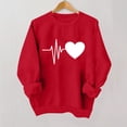 thumbnail image 4 of Otvok Womens Round Neck Fall Valentines Day Printed Long Sleeve Tops, 4 of 6