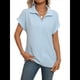 thumbnail image 2 of Blusa de Verano para Mujer, Corta, Elegante, Informal, con Cuello de Solapa, Color Azul , Talla XXL, 2 of 9