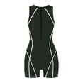 thumbnail image 4 of VJATTWR Womens Bathing Suits Women Ladies Swimsuit Boyshort Short Sleeve Rashguard Contrast Line Snorkel Surf Suit Sport Bathing Suit Get it Fast, 4 of 5