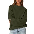 thumbnail image 5 of Stralyhd Fall Winter Womens Sweaters Oversized Knit Crew Neck Tops Holiday Cozy Drop Shoulder Sweatshirts Dressy Long Sleeves Loose Outfits XL, 5 of 5