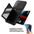 thumbnail image 2 of Galaxy S22 Card Holder Wallet Case,Dteck Shockproof Rubber Hybrid PC with Hidden Mirror Dual Layer Cover Lightweight Protective Back Phone Case for Samsung Galaxy S22 5G,Black, 2 of 5