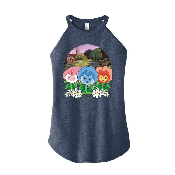 Disney - Alice In Wonderland - Flower Row - Juniors High Neck Tank Top