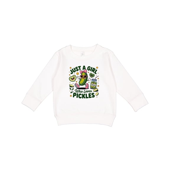 Inktastic Just a Girl Who Loves Pickles Toddler Sweatshirt