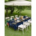 thumbnail image 3 of Outdoor Tablecloth with Umbrella Hole and Zipper, Navy Blue Christmas Rectangle Table Cloth 54x80 Inch Waterproof Tablecloth, Xmas Balls Snowflake Winter Picnic Table Cover for Patio Camping, 3 of 7