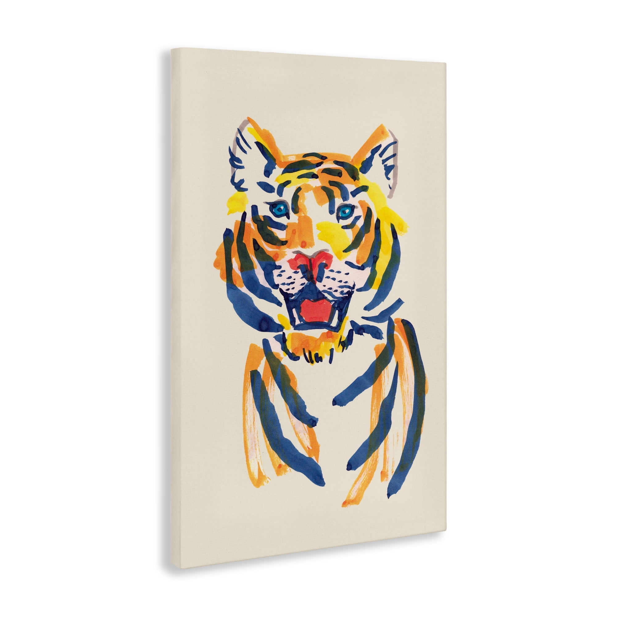 Tiger Roar Watercolor Canvas Wall Art, design by Karolina Sato