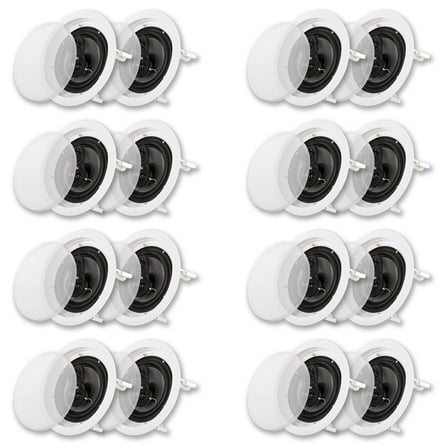 Acoustic Audio CS-IC63 In Ceiling 6.5" Speaker 8 Pair Pack 3 Way Home Theater Flush Mount