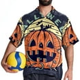 thumbnail image 4 of Halloween Font Men's Short Sleeve Button Down Hawaiian Shirts for Summer Beach Casual Printed Style, 4 of 6