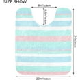 thumbnail image 6 of Aqua Pink Stripes Bathroom Rug Rectangular Bath Mat Non Slip Bath Rugs Absorbent Shaggy Bathmats for Sink Shower 16" x 24" Home Decor, 6 of 7