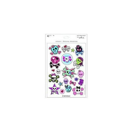 Hallmark 220917 Girl Skull and Crossbones Sparkle Sticker Sheets