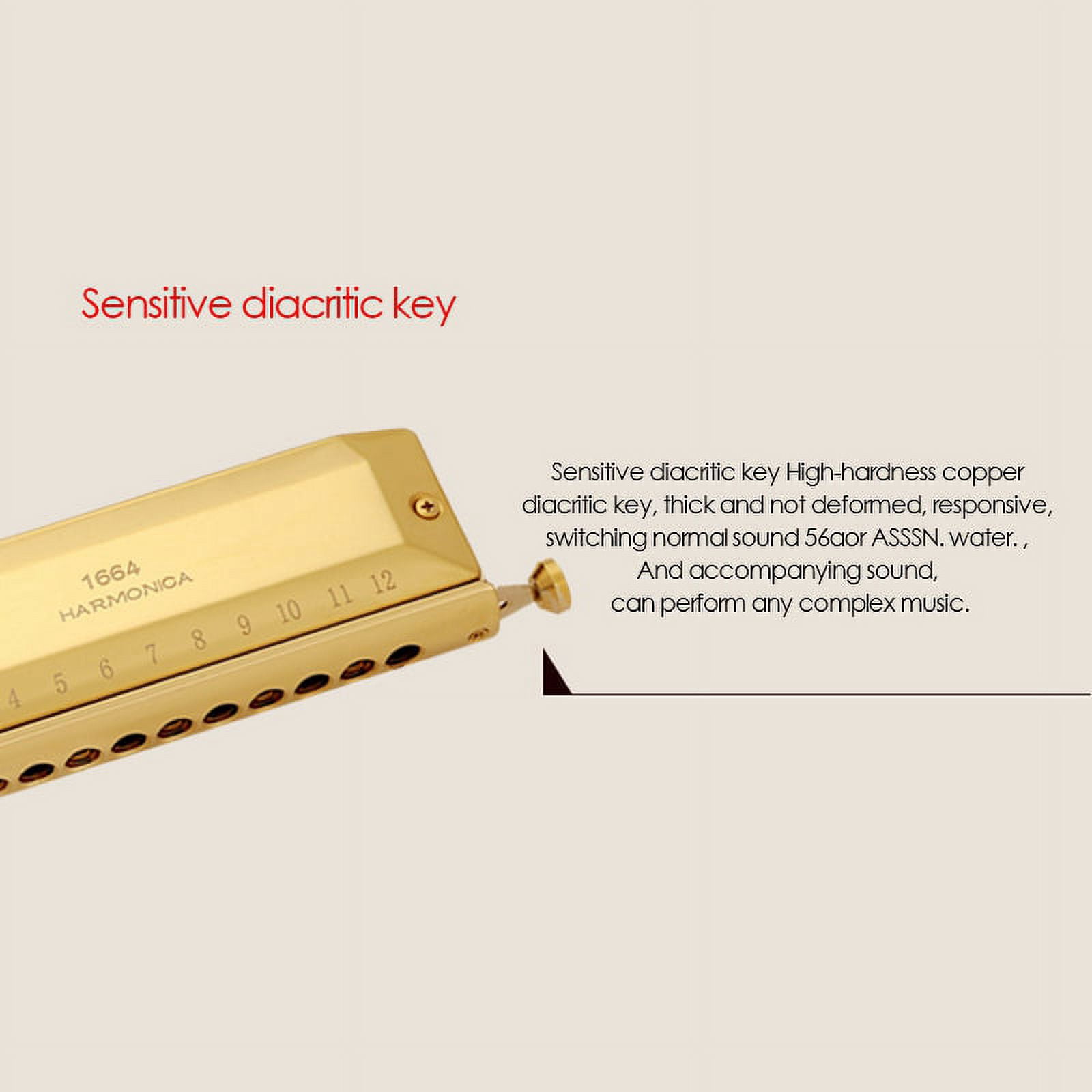 Chromatic Harmonica 16 Hole 64 Tone Mouth Organ Instrumentos Key Of C Professional Musical Instruments