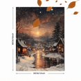 thumbnail image 3 of Qisvanset 12x16 Inch Winter City Christmas Canvas Wall Art, Vintage Cottagecore Holiday Wall Decor, 3 of 5