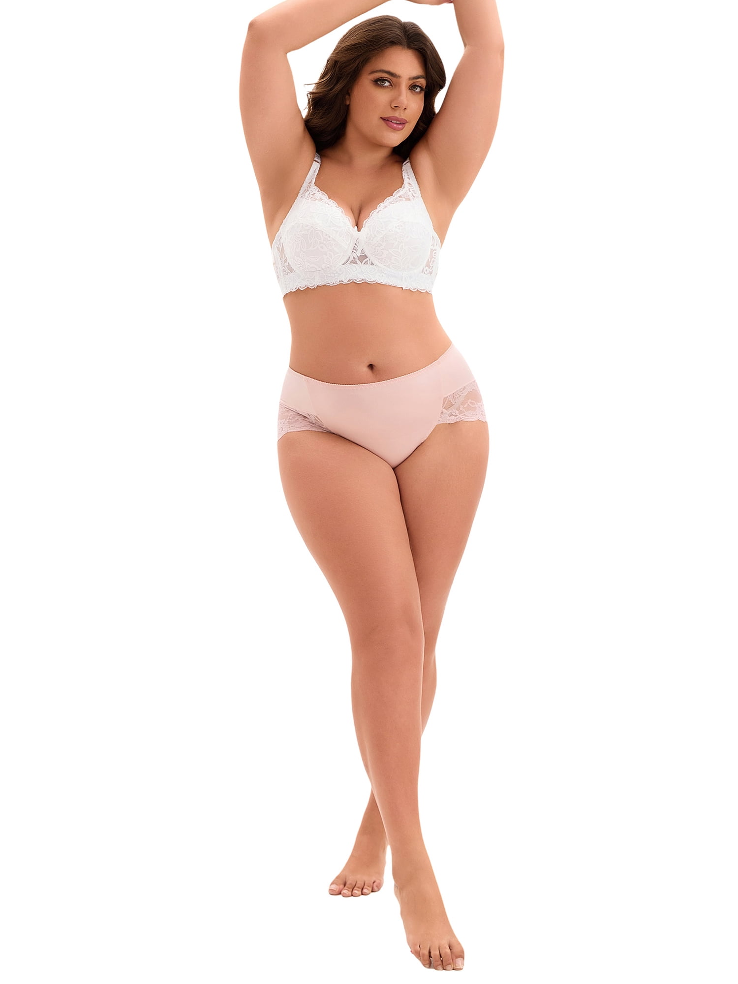 DARING DIVA Women's Bras Underwired Adjustable Straps Bralette White 38 D