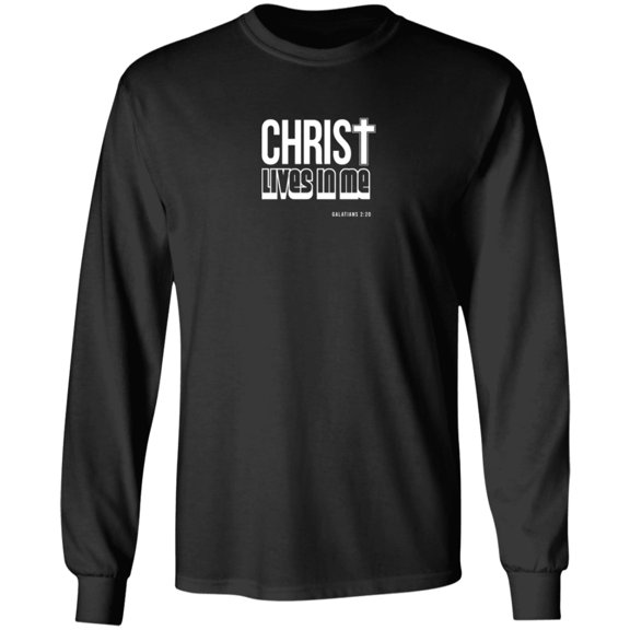 Christ Lives in Me Men’s LS Ultra Cotton Tee Shirt