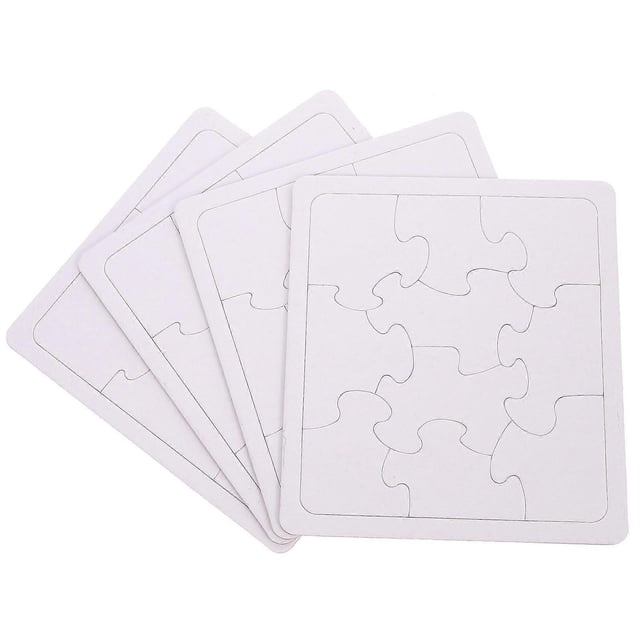 4 Sheets of Graffiti Blank Puzzle Blank Puzzle Pieces Drawing DIY Blank Puzzle Pieces