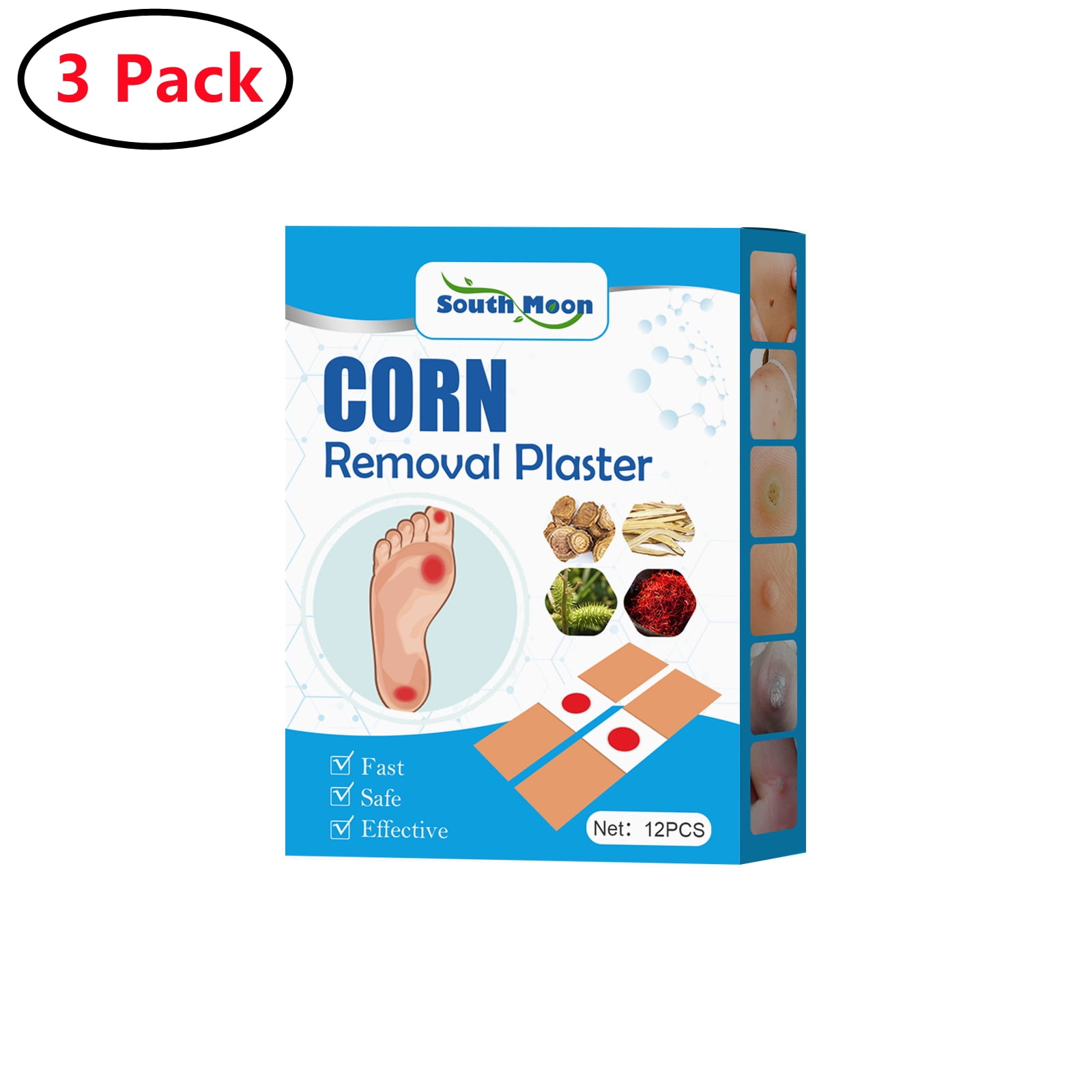 3 Pack Corn Remover, 12 Corn Remover Pads, Toe Corn and Callus Removal