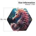 thumbnail image 2 of Fuzoiu Ocean Seahorse Print Leather Coasters Set,Drink Coasters Set of 4,for Tabletop Protection, Durable PVC Coasters,Home Décor and Housewarming Gift-Hexagon, 2 of 6