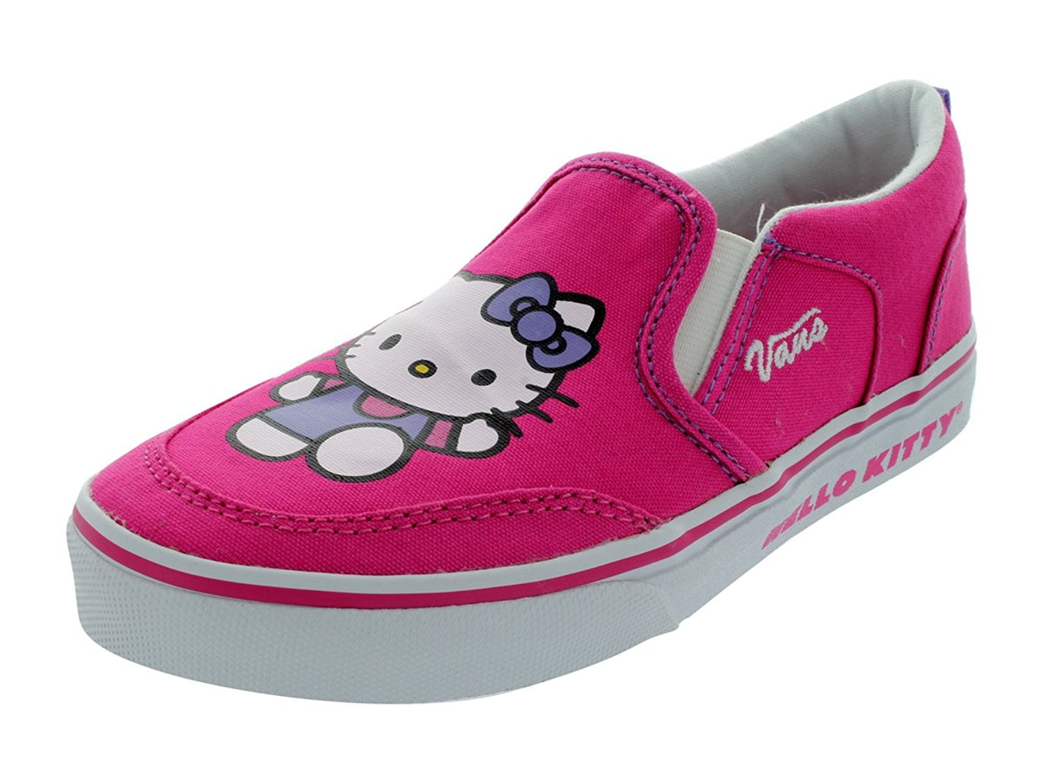 Vans Big Girls Asher Hello Kitty Fashion Slip On Sneakers Magenta/White  Size  