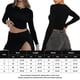 thumbnail image 2 of Blusas Y2K Top corto de cuello redondo para mujer, jersey de manga larga, camiseta básica ajustada para mujer Kuymtek Negro L para Mujer, 2 of 7