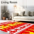 thumbnail image 2 of ODIKA 6'x9' Machine Washable Non-Slip Area Rug, Joyful Winter Elk Forest Scene Decorative Festive Floor High Traffic Rug, Red, 623243, 2 of 7