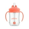 Dr. Brown's Milestones Baby's First Straw Cup Sippy Cup with Straw, 9oz/270ml, 6m+, BPA Free, Coral