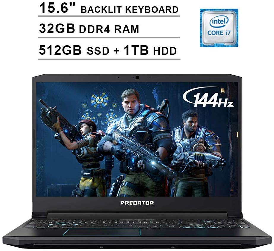 Acer 2020 Predator Helios 300 15.6 Inch FHD Gaming Laptop (9th Gen Intel 6-Core i7-9750H up to 4.5 GHz, 32GB RAM, 512GB PCIe SSD + 1TB HDD, Backlit Keyboard, GTX 1660 Ti, WiFi, Bluetooth, Win 10)