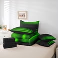 thumbnail image 6 of jejeloiu Neon Vintage Lines 7-Piece Bedding Comforter Set,Geometric Striped Print King Bedding Sets,Green Black Bed Sheets For Teens,Breathable Home Decor Reversible, 6 of 8