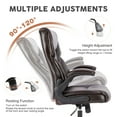thumbnail image 6 of MAYEERTY Big and Tall Office Chair, Wide Seat Ergonomic Computer Desk Chair High Back Executive Leather Chair Adjustable Flip-up Armrest Design,Brown, 6 of 7