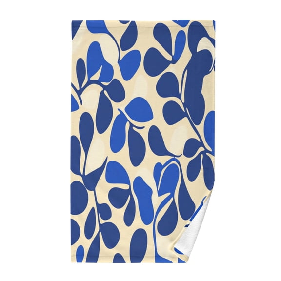 Pure Cotton Face Towel 16x28 Inches Hand Towel Bath Towel Hand Bath Towels Soft Good Water Absorption for Washing Face Wiping Face Pretty Blue Pattern