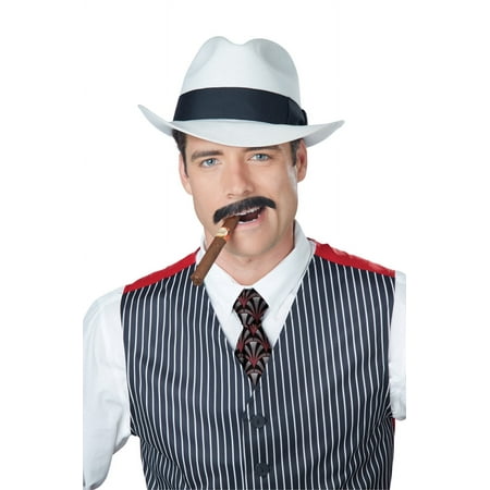 california costumes men's gangster stache, brown, one size