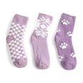 thumbnail image 4 of Nollia Women's Fuzzy Cozy Warm Sherpa Thick Knit Slipper Socks 3 Pack Set (Brown Pattern), 4 of 6