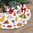 thumbnail image 3 of FMSHPON Thanksgiving Day Doodle Cartoon Xmas Christmas Tree Skirt Stand Mat for Holiday Party Decoration Indoor Outdoor 48 inches, 3 of 3