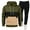 Army Green-B, variant on Men's Hooded Tracksuit Casual 2 Pieces Suits Color Block Hoodies and Sweatpants Set Navy