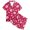 C285 Red, variant on Gbsyewxs Girls Outfits Short Sleeve Lapel Ocean Animal Print Tops And Shorts Set 2 Piece Loungewear Summer Girls Clothes Set Black Size 2-3 Years
