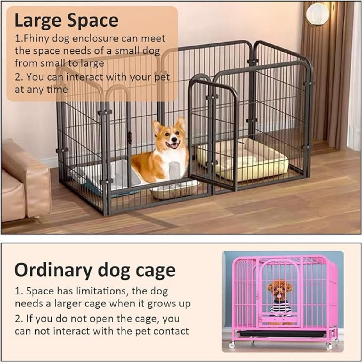 Aqwiopr Secure & Sturdy Dog Fence Playpen: Durable Outdoor Enclosure for Small Dogs